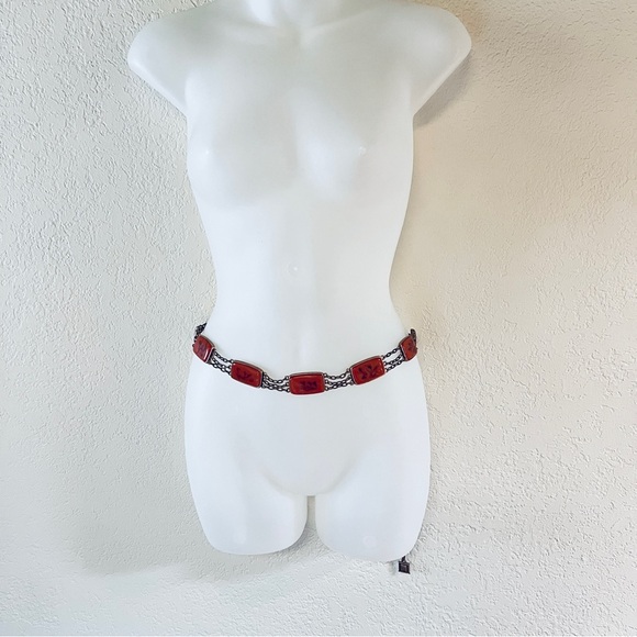 Vintage aged brass tone, Bohemian, chic chain small adjustable hip belt main image 7